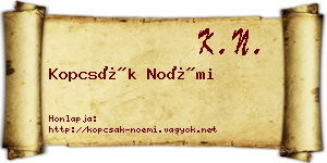 Kopcsák Noémi névjegykártya