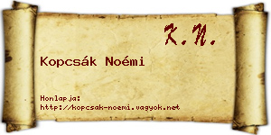 Kopcsák Noémi névjegykártya