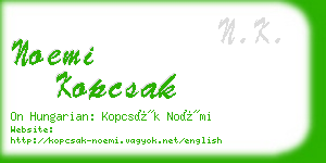 noemi kopcsak business card